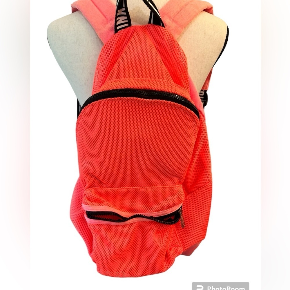 Victoria secret Pink beautiful pink & orange mesh backpack with zip close